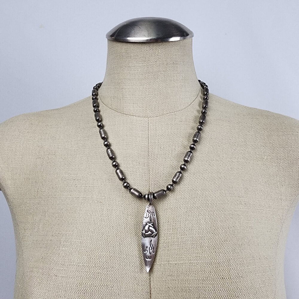 Zik Zok Silver Pendant Chunky Chain Necklace